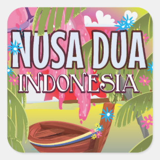 Nusa Dua Indonesia travel poster Square Sticker