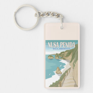 Nusa Penida Beach Bali Indonesia Vintage Key Ring