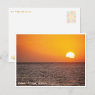 Nusa Penida Golden Sunset Postcard