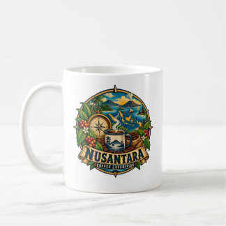 Nusantara Coffee Expedition Vintage Indonesian Art Mug