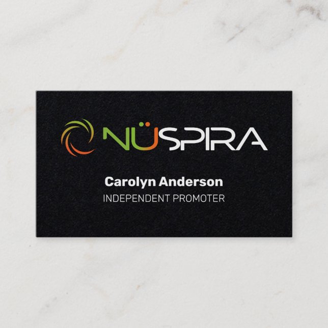 NuSpira Black Business Card (Front)