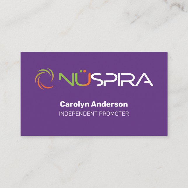 NuSpira Purple Business Card (Front)