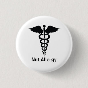 Nut Allergy Alert 3 Cm Round Badge