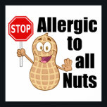 Nut Allergy Alert Poster<br><div class="desc">STOP! My kid is allergic to all nuts. Great peanut allergy alert for your child at camp or school to serve as a reminder in the cafeteria to keep them away from peanuts and other tree nuts. Food allergies awareness. Image by Graphics Factory.</div>
