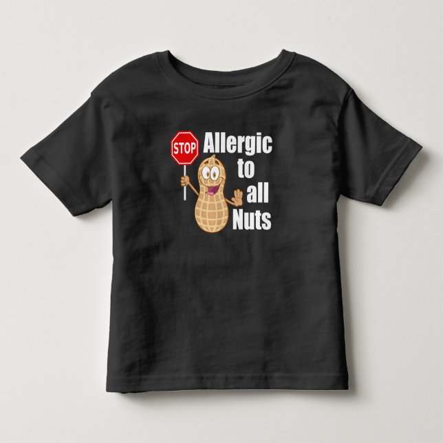Nut Allergy Awareness Peanut Warning Toddler T-Shirt (Front)