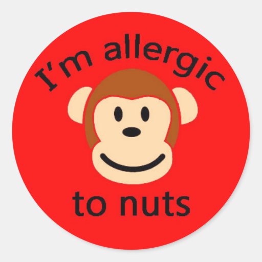 Image of Nut allergy childrens sticker RED