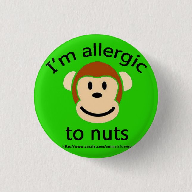 Nut Allergy Green 3 Cm Round Badge (Front)