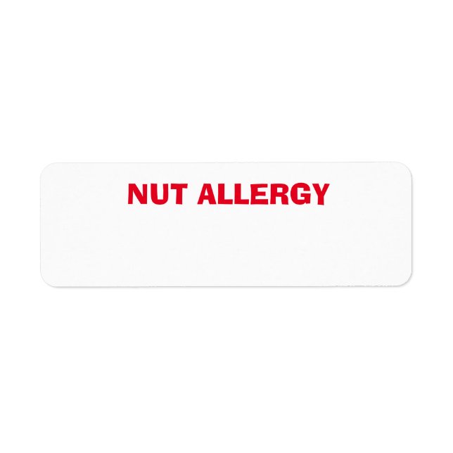 Nut Allergy health concern, condition (Front)