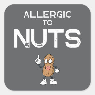 Nut Allergy Kids Square Sticker