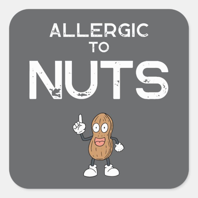 Nut Allergy Kids Square Sticker (Front)