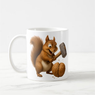"Nut-Cracking Squirrel Coffee Mug