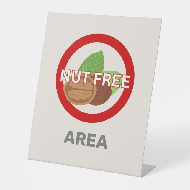 Nut Free Area Customised Food Allergy Alert  Pedestal Sign (Front)