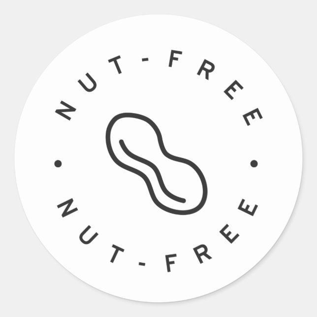 Nut free classic round sticker (Front)