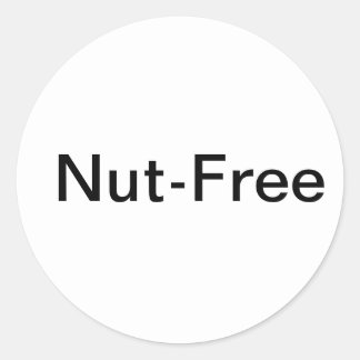 Nut free labels- perfect for school! classic round sticker