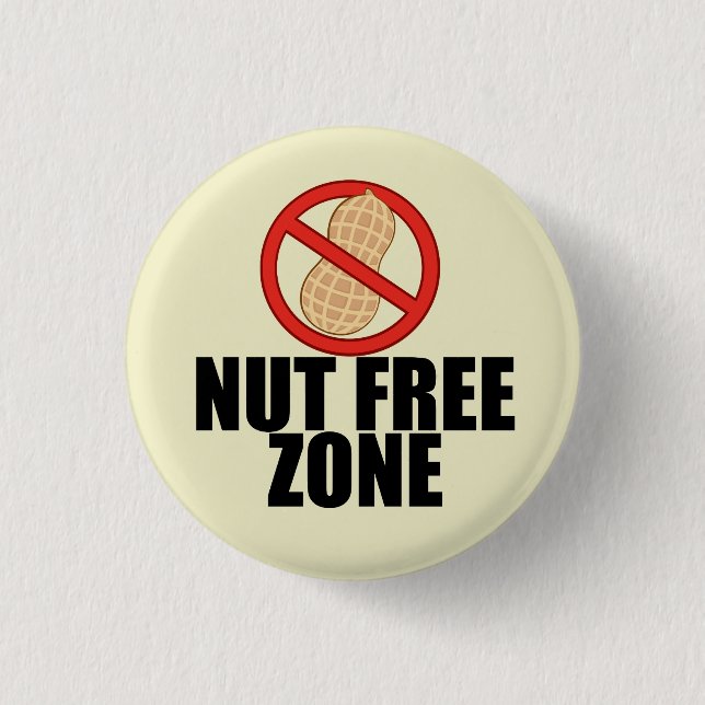 Nut Free Zone Cool Peanut Allergy Awareness 3 Cm Round Badge (Front)