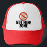 Nut Free Zone Trucker Hat<br><div class="desc">I'm allergic to nuts. Peanut allergy t-shirt to let everyone know to be careful with peanut butter and tree nuts around your child. Have a kid with nut allergies? Get this shirt. *Images used on this item are licensed and © GraphicsFactory.com</div>