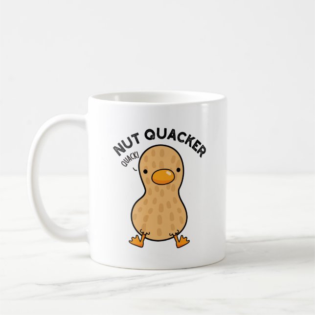Nut Quacker Funny Peanut Puns  Coffee Mug (Left)