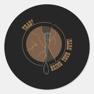 Nut Trad Climbing Classic Round Sticker