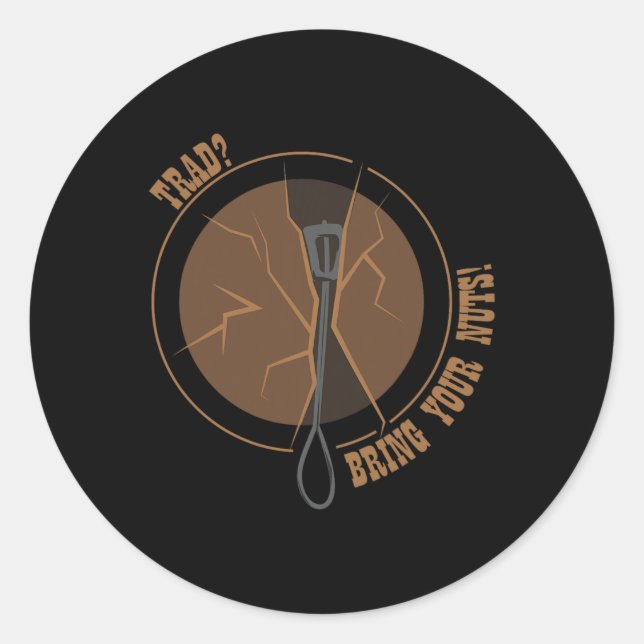 Nut Trad Climbing  Classic Round Sticker (Front)