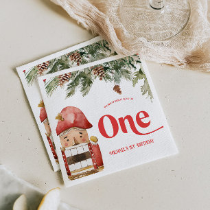 Nutcracker 1st Birthday Christmas Napkin