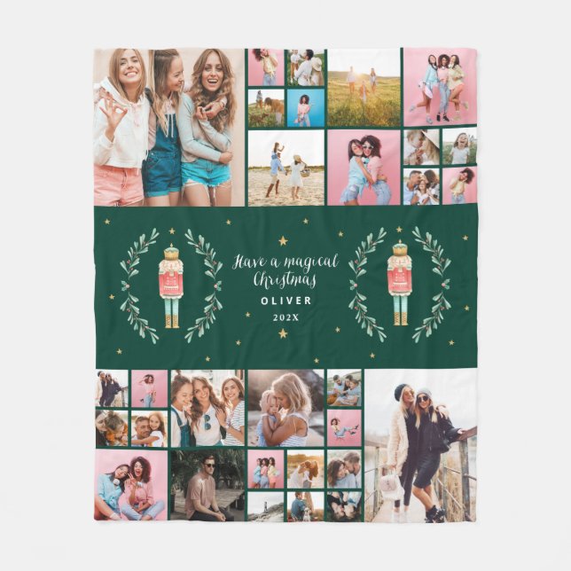Nutcracker 29 photo modern minimal Christmas Fleec Fleece Blanket (Front)