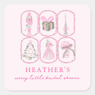Nutcracker A Merry Little Bridal Shower Square Sticker
