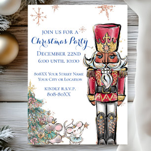 Nutcracker and Mice Christmas Party Invitation