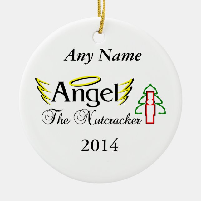Nutcracker Angel Ceramic Tree Decoration (Front)