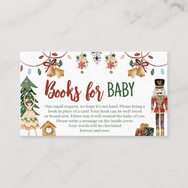 Nutcracker Baby Shower Books for Baby Business Card (Front)