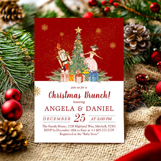 Nutcracker Baby Shower Christmas Brunch Invitation (Nutcracker Baby Shower Christmas Brunch Invitation)