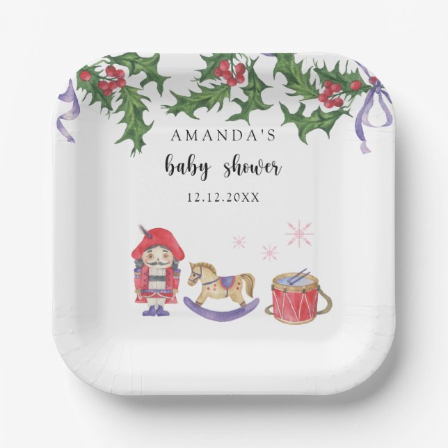 Nutcracker Baby Shower Paper Plate (Front)