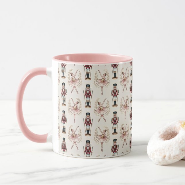 Nutcracker Ballerina ballet dancer christmas tree  Mug (With Donut)
