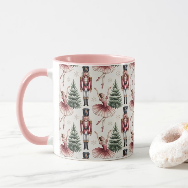 Nutcracker Ballerina ballet dancer christmas tree  Mug (With Donut)