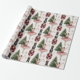 Nutcracker Ballerina ballet dancer christmas tree  Wrapping Paper