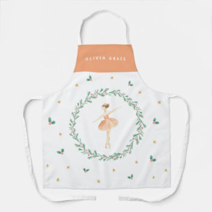 Nutcracker ballerina botanical cute Christmas girl Apron