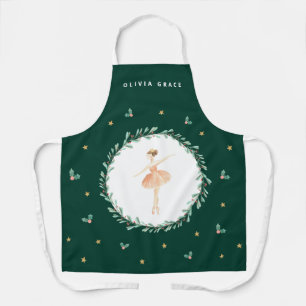 Nutcracker ballerina botanical cute Christmas girl Apron