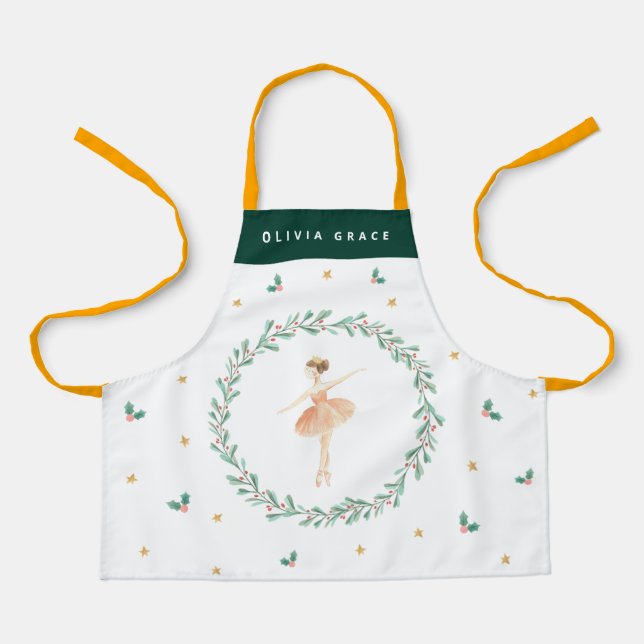 Nutcracker ballerina botanical cute Christmas Smal Apron (Front)
