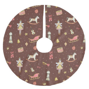 Nutcracker Ballerina Christmas gifts Brushed Polyester Tree Skirt