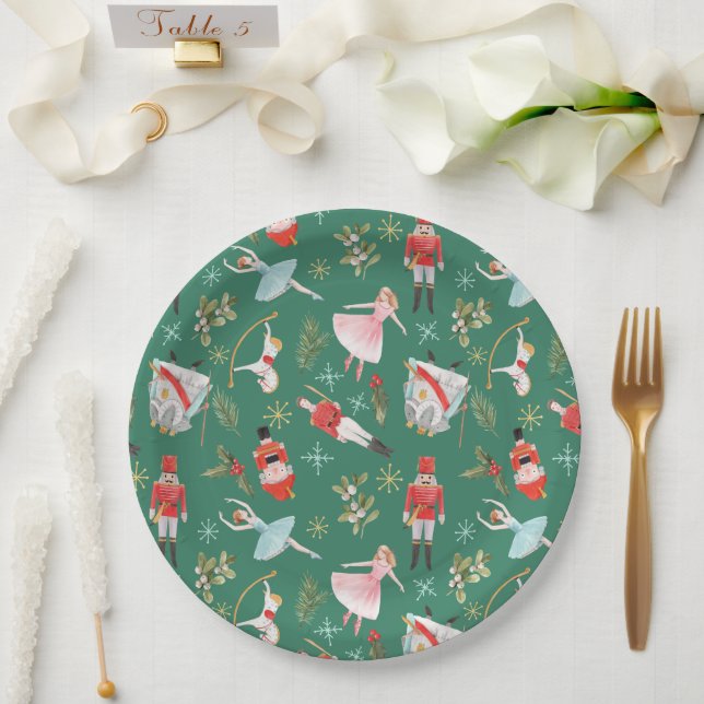 Nutcracker Ballerina Christmas  Paper Plate (Wedding)