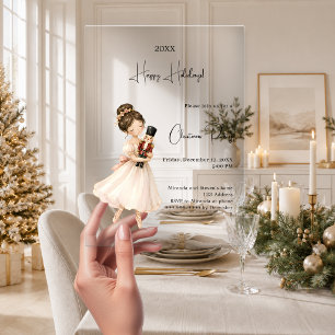 Nutcracker Ballerina Christmas Party luxury Acrylic Invitations