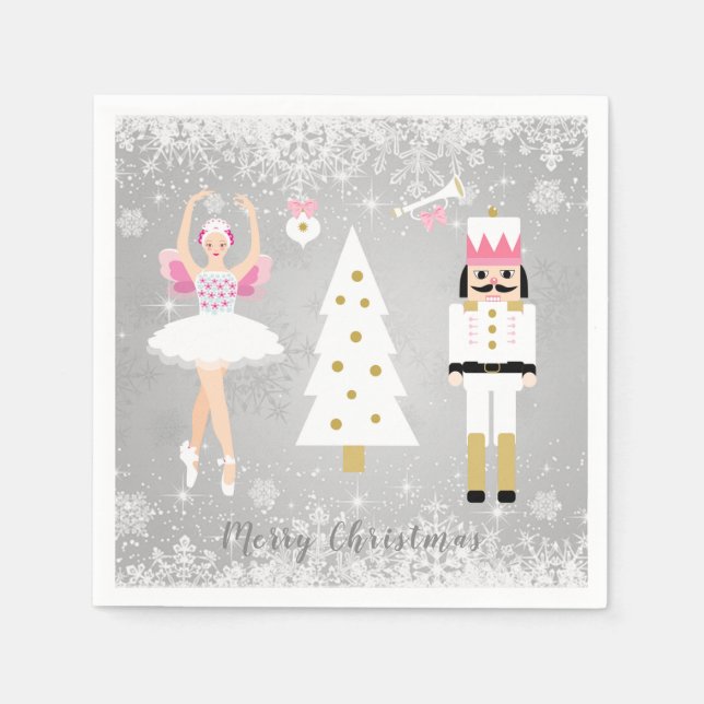 Nutcracker, Ballerina, Christmas tree Napkin (Front)