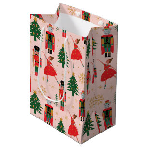 Nutcracker & Ballerina Cute Pink Christmas Medium Gift Bag