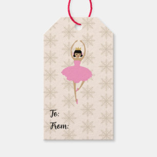 Nutcracker Ballerina Fairy Snowflake Pattern Gift Tags