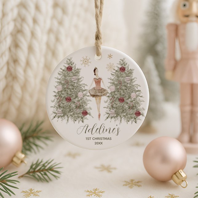 Nutcracker Ballerina First Christmas Keepsake Ceramic Tree Decoration (Creator Uploaded)