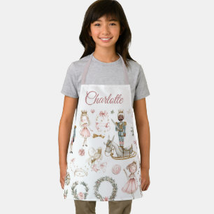 Nutcracker & Ballerina Kids Apron Custom Name