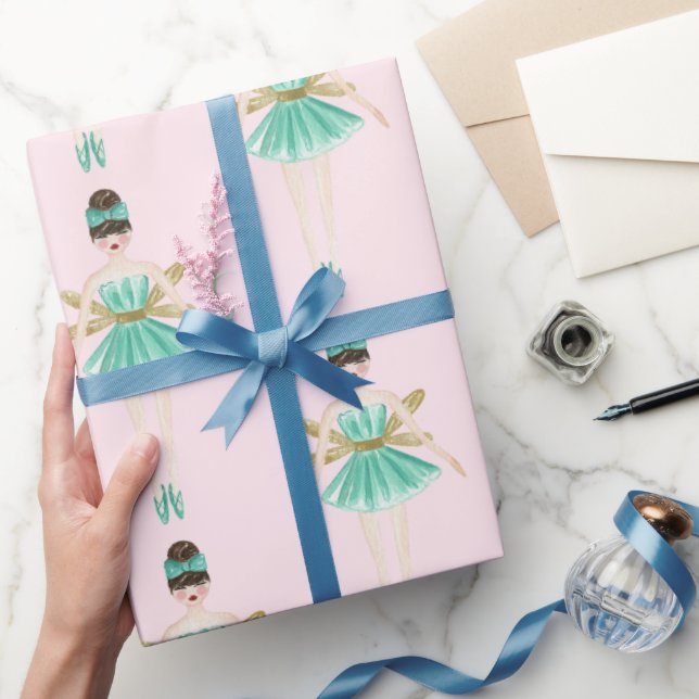Nutcracker Ballerina, Mint & Blush Wrapping Paper (Gifting)