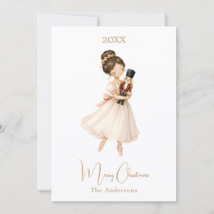 Nutcracker Ballerina simple Christmas Holiday Card