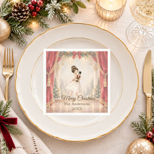 Nutcracker Ballerina Theatre Christmas Napkin