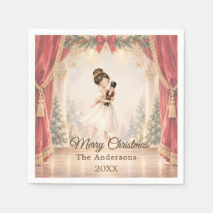 Nutcracker Ballerina Theatre Christmas Napkin