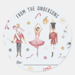 Nutcracker Ballerina Winter Christmas Gift  Classic Round Sticker